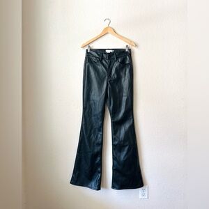 NWOT Good American Women’s Good Legs High Rise Faux Leather Flare Pants 6 / 28